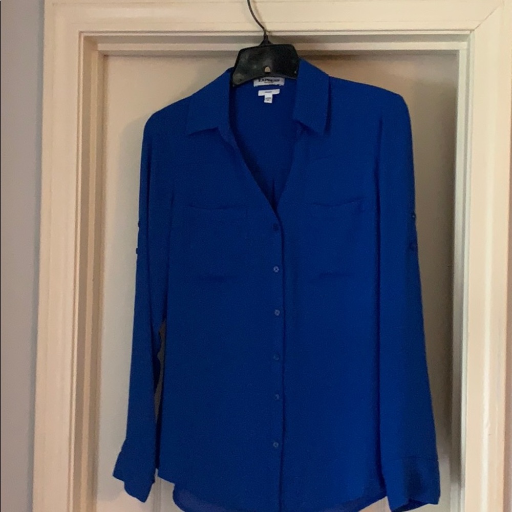 Express cobalt blue portofino shirt